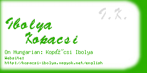 ibolya kopacsi business card